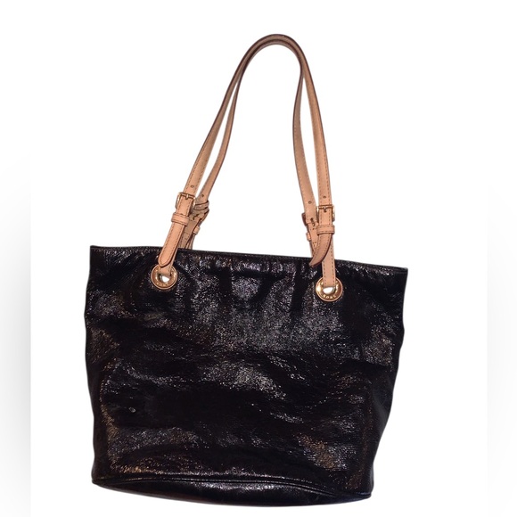 Michael Kors Black Patent Leather Tote Bag - Picture 2 of 10